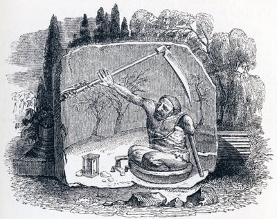 De dood en de ongelukkige - Fabels van La Fontaine door Grandville