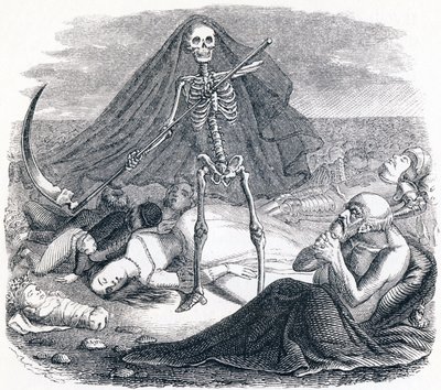 De dood en de stervende - Fabels van La Fontaine door Grandville