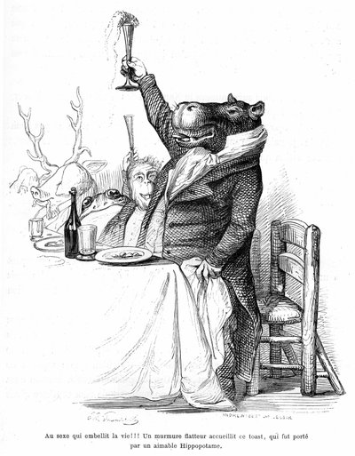 Grandville gravure, uit het boek 