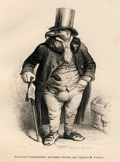 De gier als vastgoedbeheerder door Grandville