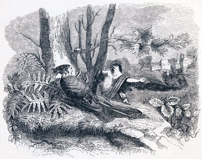 Philomele & Progne - Fabels van La Fontaine door Grandville