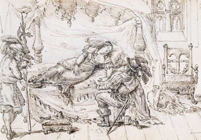Doornroosje, illustratie voor sprookje door Charles Perrault door Grandville