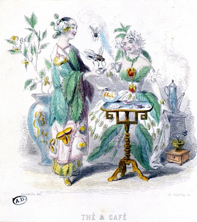 Thee en koffie - allegorie door Grandville door Grandville