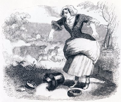 Het melkmeisje en de melkkan door Grandville