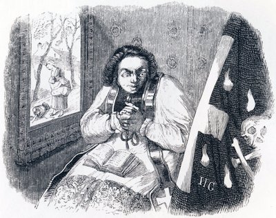 De pastoor en de dood - Fabels van La Fontaine door Grandville