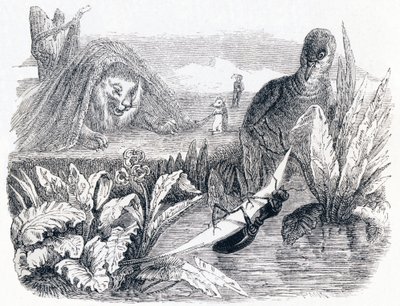 De duif en de mier - Fabels van La Fontaine door Grandville