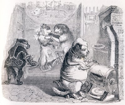 De opvoeding - Fabels van La Fontaine door Grandville