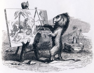 De leeuw gedood door de man (uit 