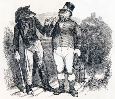 De wolf en de hond - Fabels van La Fontaine door Grandville