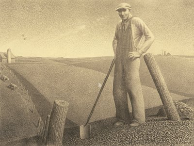 In de lente door Grant Wood