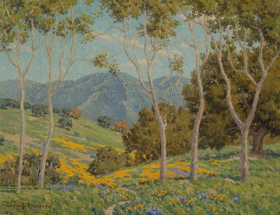 Klaprozen en eucalyptus door Granville Redmond