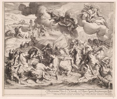 Doortocht door de Rode Zee (linkerdeel) door Gérard Audran