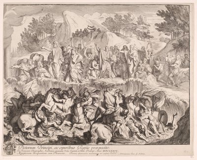 Doortocht door de Rode Zee (rechterdeel) door Gérard Audran