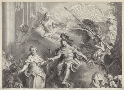 Allegorie op de macht van Lodewijk XIV door Gérard Edelinck