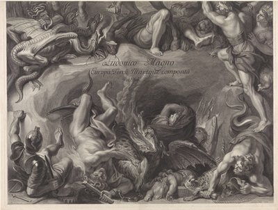 Allegorisch ruiterportret van Lodewijk XIV, koning van Frankrijk door Gérard Edelinck
