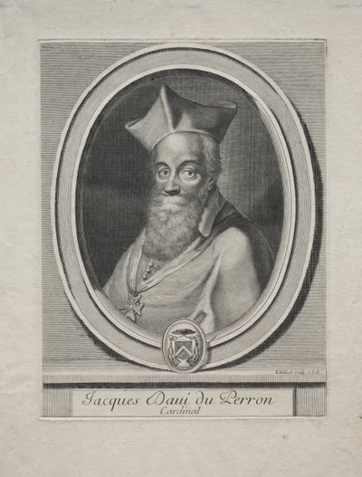 Kardinaal Jaques Davey Duperron door Gérard Edelinck