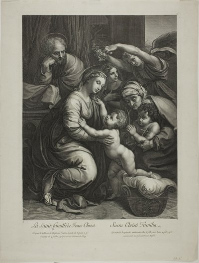Heilige Familie van Jezus Christus door Gérard Edelinck
