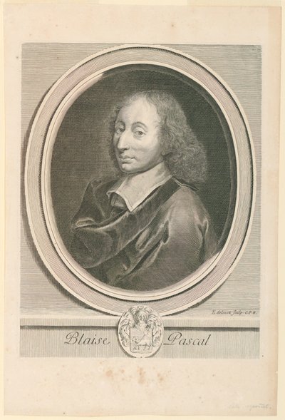 Portret van Blaise Pascal (1623-1662) door Gérard Edelinck