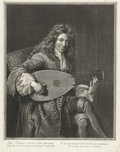 Portret van de Componist Charles Mouton (c.1626-1710) door Gérard Edelinck