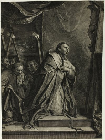 Sint-Carolus Borromeus door Gérard Edelinck