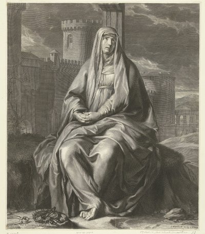 Treurende Maria door Gérard Edelinck