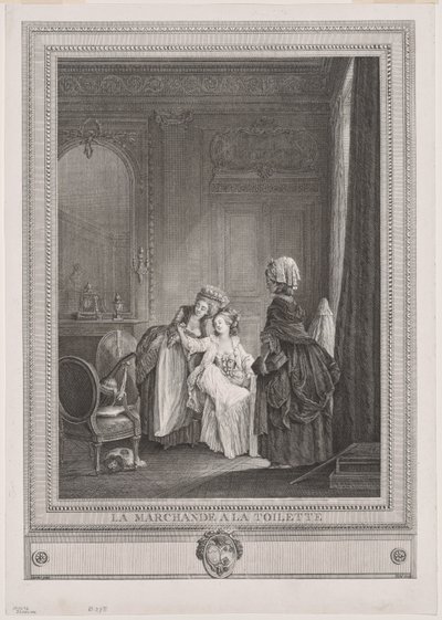 De handelsvrouw in de kleedkamer (La Marchande à la Toilette) door Gérard Vidal