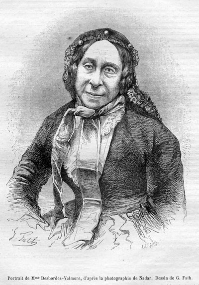 Portret van Marceline Desbordes Valmore door «Gérard» d’après Georges Fath d’après Nadar