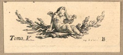 Cupido met sluier door Gravelot