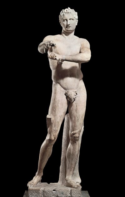 Griekse oudheid: Apoxyomene, naakte atleet die haar huid schraapt met een strigile. door Greco Roman Greco Roman