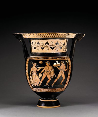 Apulische roodfiguren kolom-krater, toegeschreven aan de Letet-groep, ca. 370-360 v.Chr. door Greek
