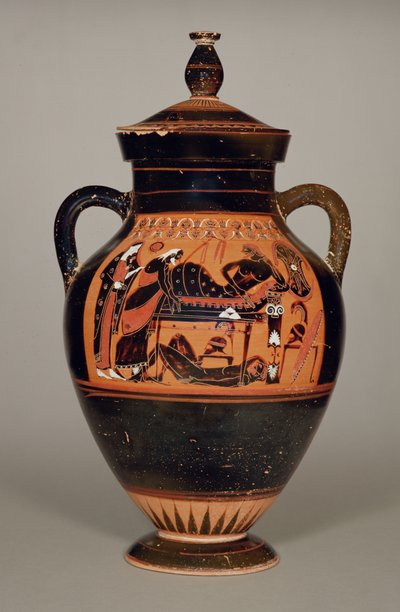 Buikamphora die Priamus en Achilles uitbeeldt, ca. 550 v.Chr. door Greek