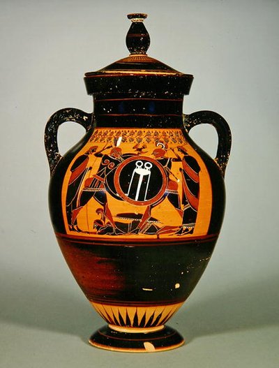 Buikamfoor met afbeelding van Priamus en Achilles door Greek
