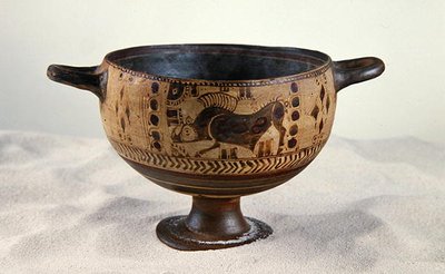 Zwartfigurige kotyle, c.600-500 v.Chr. door Greek