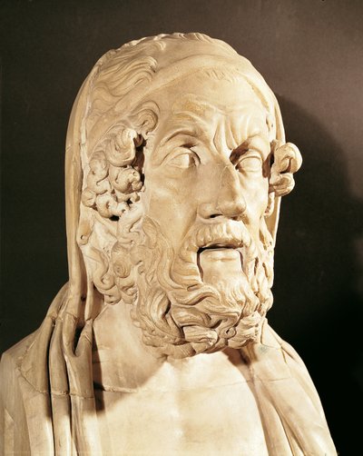 Buste van Homerus, Hellenistische periode (330-20 v.Chr.) door Greek