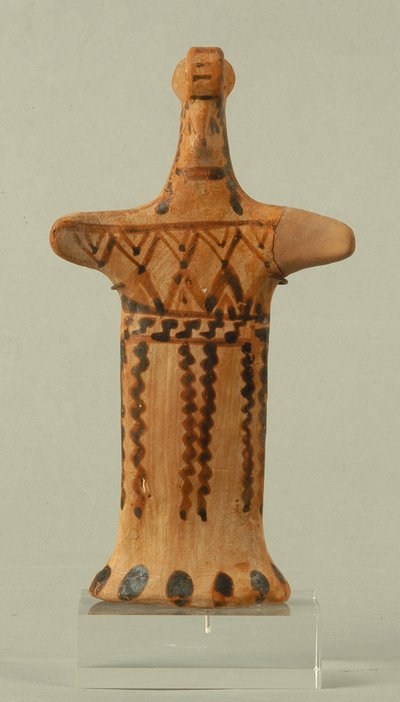 Beeldje van een staande vrouw, Boeotische werkplaats, Archaïsche Periode door Greek