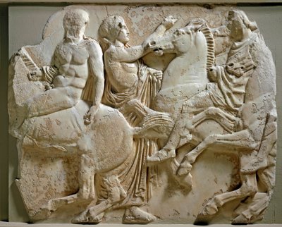 Griekse kunst: ruiters (fries van het Parthenon) door Greek