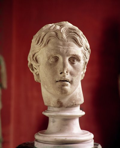 Hoofd van Alexander de Grote, gevonden in Pergamon door Greek