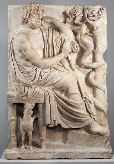 Reliëf met een zittende man (De Lansdowne Homer), c.75 v.Chr. door Greek