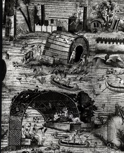 De Nijlmozaïek, detail met scènes uit het boerenleven (mozaïek) door Greek
