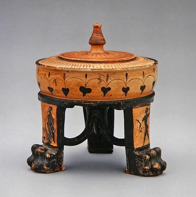 Tripod Exaleiptron, Boeotische school, ca. 500 v.Chr. (keramiek) door Greek