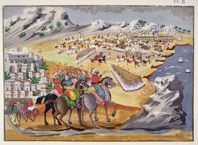 Slag bij Langada en Compoti in 1821, uit de Pictorial History of the Greek War of Independence door Greek School