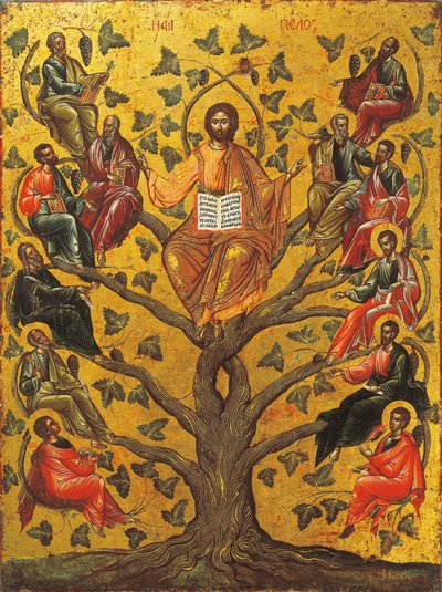 Christus de Ware Wijnstok icoon door Greek School