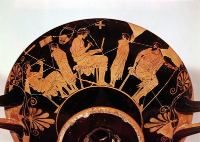 Meesters en leerlingen op de Atheense school, Rode Figuur Vaartuig door Greek School