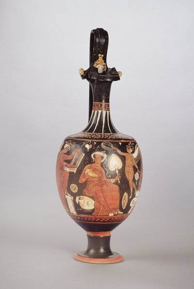 Rood en wit figuur Oinochoe, ca. 310 v.Chr. door Greek School