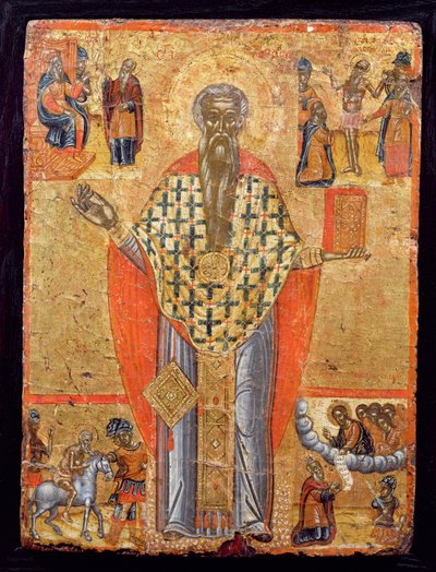 Sint Charalambos, icoon, uit Macedonië, late 16e eeuw door Greek School