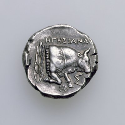 Tetradrachme van Samos, Ionië, met een stier, c.390 v.Chr. (achterzijde) door Greek School