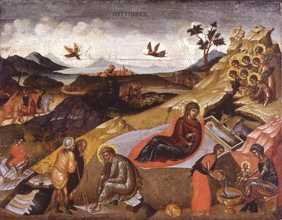 De geboorte van Christus door Greek icon