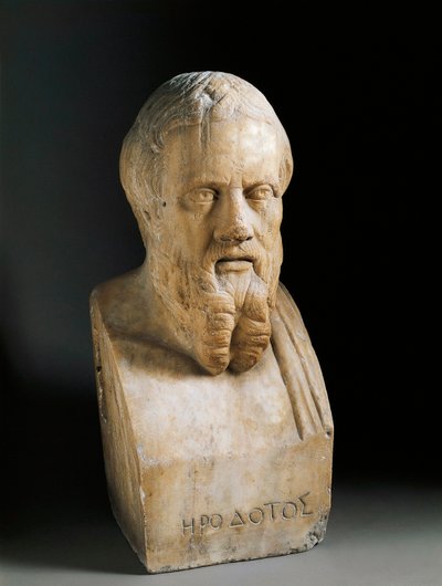 Buste van Herodotus, 4e eeuw v.Chr. door Greek or Roman