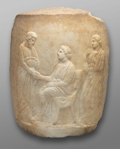 Fragment van een Funerair Lekythos (Monument in de Vorm van een Oliekan) door Greek School