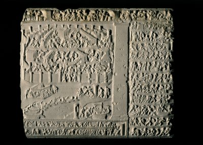 griekse kunst: Trojaanse oorlog. Tabula Iliaca met reliëfs van de Trojaanse cyclus, vergezeld... door Greek School